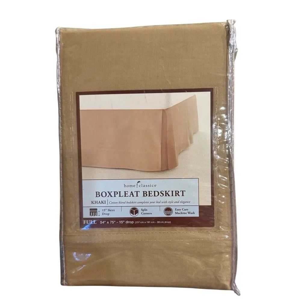 Home classics Boxpleat Bedskirt Tan Full Size New In Package
